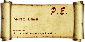 Pentz Emma névjegykártya